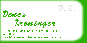 denes kroninger business card